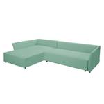 Hoekbank Wings Casual structuurstof - Mintkleurig - Longchair vooraanzicht links - 6 kussens