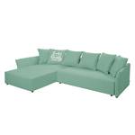 Hoekbank Wings Casual structuurstof - Mintkleurig - Longchair vooraanzicht links - 6 kussens