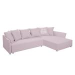 Ecksofa Wings Casual (mit Schlaffunktion) - Webstoff - Lavendel - Longchair davorstehend rechts - 6 Kissen