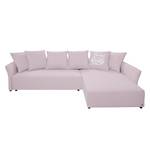 Ecksofa Wings Casual (mit Schlaffunktion) - Webstoff - Lavendel - Longchair davorstehend rechts - 6 Kissen