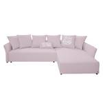 Ecksofa Wings Casual (mit Schlaffunktion) - Webstoff - Lavendel - Longchair davorstehend rechts - 7 Kissen