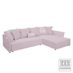 Ecksofa Wings Casual (mit Schlaffunktion) - Webstoff - Lavendel - Longchair davorstehend rechts - 7 Kissen