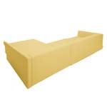 Ecksofa Wings Casual (mit Schlaffunktion) - Webstoff - Maisgelb - Longchair davorstehend rechts - 7 Kissen