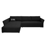 Ecksofa Wings Style (mit Schlaffunktion) - Webstoff - Anthrazit - Longchair davorstehend links - 1 Kissen