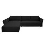 Ecksofa Wings Style (mit Schlaffunktion) - Webstoff - Anthrazit - Longchair davorstehend links - Ohne Kissen