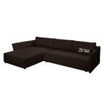 Ecksofa Wings Style (mit Schlaffunktion) - Webstoff - Braun - Longchair davorstehend links - 1 Kissen