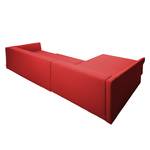 Hoekbank Wings Style (met slaapfunctie) structuurstof - Rood - Longchair vooraanzicht links - 1 kussen