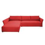 Hoekbank Wings Style (met slaapfunctie) structuurstof - Rood - Longchair vooraanzicht links - Zonder kussens