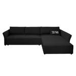 Ecksofa Wings Style (mit Schlaffunktion) - Webstoff - Anthrazit - Longchair davorstehend rechts - 1 Kissen