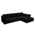 Ecksofa Wings Style (mit Schlaffunktion) - Webstoff - Anthrazit - Longchair davorstehend rechts - 1 Kissen