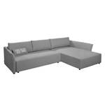 Ecksofa Wings Style (mit Schlaffunktion) - Webstoff - Grau - Longchair davorstehend rechts - 1 Kissen