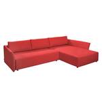 Ecksofa Wings Style (mit Schlaffunktion) - Webstoff - Rot - Longchair davorstehend rechts - Ohne Kissen