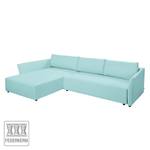 Ecksofa Wings Style (mit Schlaffunktion) - Webstoff - Himmelblau - Longchair davorstehend links - Ohne Kissen