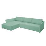 Ecksofa Wings Style (mit Schlaffunktion) - Webstoff - Mint - Longchair davorstehend links - Ohne Kissen