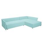 Ecksofa Wings Style (mit Schlaffunktion) - Webstoff - Himmelblau - Longchair davorstehend rechts - 1 Kissen