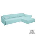 Ecksofa Wings Style (mit Schlaffunktion) - Webstoff - Himmelblau - Longchair davorstehend rechts - 1 Kissen