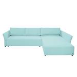 Ecksofa Wings Style (mit Schlaffunktion) - Webstoff - Himmelblau - Longchair davorstehend rechts - Ohne Kissen