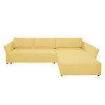 Ecksofa Wings Style (mit Schlaffunktion) - Webstoff - Maisgelb - Longchair davorstehend rechts - Ohne Kissen