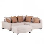 Ecksofa Venus Microfaser - Beige - Ottomane davorstehend rechts