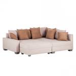 Hoekbank Sagres (met hocker) microvezel beige - longchair vooraanzicht rechts