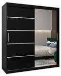 Schwebetürenschrank Verona 2 Schwarz - Grauspiegel - Breite: 180 cm