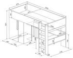 Lit mezzanine NICOLAS Bleu - Bois manufacturé - 110 x 183 x 205 cm