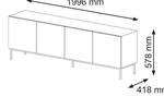 Tv lowboard RAVENNA C RTV200 4D Gold - Weiß