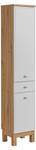 Armoire haute SAMOA HC35 2D1D Blanc - Bois manufacturé - Matière plastique - 35 x 186 x 33 cm