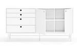 Buffet design Punto Blanc - En partie en bois massif - 150 x 77 x 47 cm