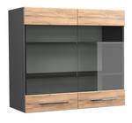 Küchenschrank Glas Fame-Line 38309 Anthrazit - Eiche Dekor - 80 x 72 x 34 cm