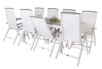 Albany Gartenset Tisch Weiß - Metall - 90 x 75 x 160 cm