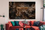 Leinwandbilder 150x100 Pistole - Gold Textil - 150 x 100 x 2 cm