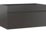 Badschrank Unterschrank HUMAB Hochglanz Schwarz - 80 x 45 cm