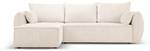 Schlaf-Ecksofa + Box KAELLE 4 Sitzplätze Hochglanz Beige