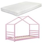 Lit Cabane Vardø avec Matelas Rose foncé