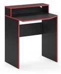 Bureau ordinateur Kron noir/rouge court 70 x 60 cm