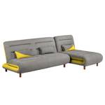 Ecksofa Energy (beidseitig montierbar) Webstoff - Grau / Gelb