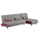 Ecksofa Energy (beidseitig montierbar) Webstoff - Grau / Beere