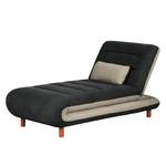 Chaiselongue Energy Webstoff Schwarz / Cappuccino