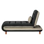 Chaiselongue Energy Webstoff Schwarz / Cappuccino