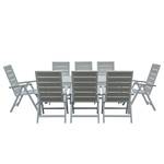 Eetgroep Kudo I (9-delige set) polywood/aluminium - grijs