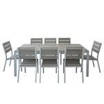 Ensemble de jardin Kudo III Polywood / Aluminium - Gris