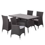 Essgruppe Paradise Lounge I (5-teilig) Polyrattan Grau