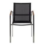 Chaise de jardin Teakline Exklusiv Lot de 2 - Acier inoxydable / Textilène - Noir
