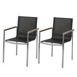 Table et chaises de jardin TEAKLINE 3E Teck massif / Textile - Noir