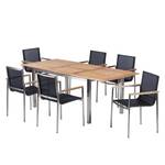 Table et chaises de jardin TEAKLINE 7D+ Teck massif / Acier inoxydable