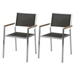 Essgruppe TEAKLINE 7-teilig Kombi C Plus Teak massiv / Textilene - Schwarz