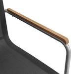 Table & chaises jardin TEAK DELUXE 5 Teck massif / Textile - Noir