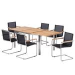 Essgruppe TEAK DELUXE 7-teilig Plus Teak massiv / Edelstahl