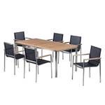 Table et chaises de jardin TEAKLINE 7D Teck massif / Acier inoxydable